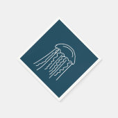 Serviette En Papier Jellis marine vie aquatique moderne (Coin)