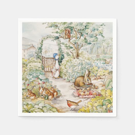 Serviette En Papier Jemima Puddle Duck dans le jardin de M. Mc Gregor (Devant)