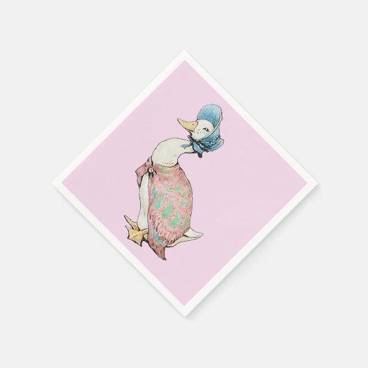Serviette En Papier Jemima Puddle Duck Pastel Arrière - plan rose (Coin)