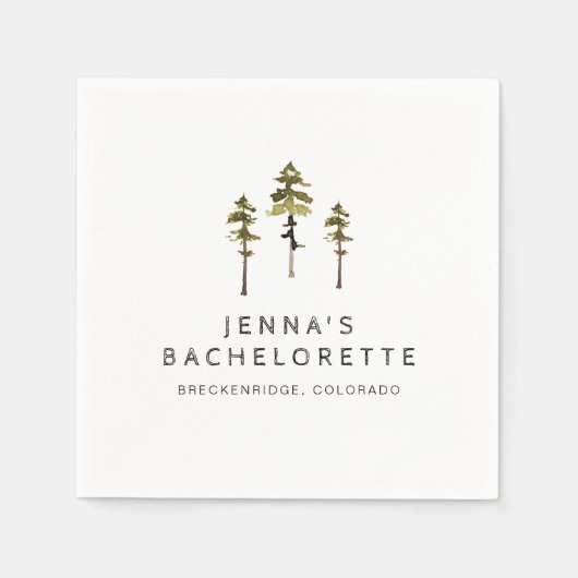 Serviette En Papier JENNA Pine Tree Camp Mountain Bachelorette (Devant)