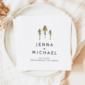 Serviette En Papier JENNA Pine Tree Mountain Dans la forêt Mariage