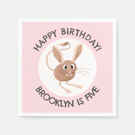 Serviette En Papier Jerboa à longues oreilles mignonne anniversaire pe (Devant)