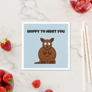 Serviette En Papier J'espère vous rencontrer Kangaroo Drôle Cartoon