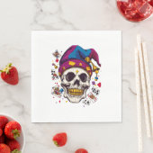 Serviette En Papier Jester Trickster Skull (En situation)