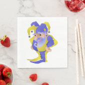 Serviette En Papier Jester Violet Et Vert (En situation)