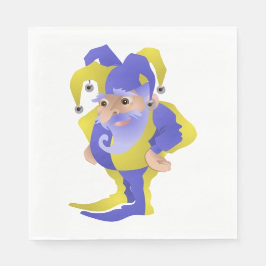 Serviette En Papier Jester Violet Et Vert (Devant)