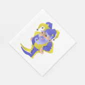 Serviette En Papier Jester Violet Et Vert (Coin)