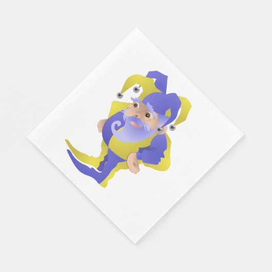 Serviette En Papier Jester Violet Et Vert (Coin)