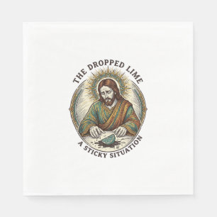 Serviette En Papier Jésus a laissé tomber un coin de citron vert sale