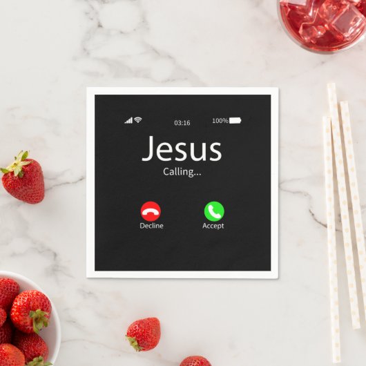 Serviette En Papier Jésus Appelle Chrétien (En situation)