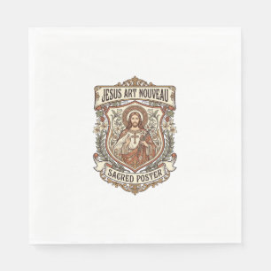 Serviette En Papier Jésus Art Nouveau Affiche Sacrée Jésus Art Nouveau