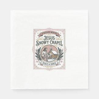 Serviette En Papier Jésus Chapelle enneigée Jésus Chapelle enneigée Fo