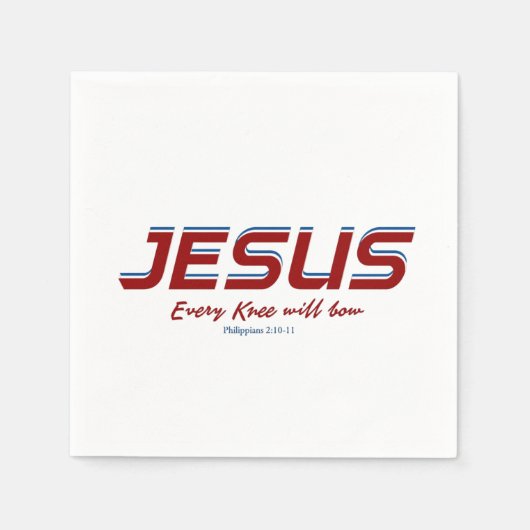 Serviette En Papier Jésus Chaque genou courra Philippiens 2:10-11 (Devant)