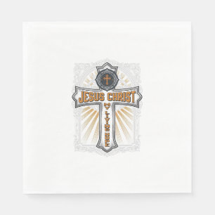 Serviette En Papier Jésus-Christ Mon Espoir Vivant Croix Vintage