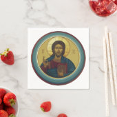 Serviette En Papier Jésus-Christ Pantocrator  (En situation)
