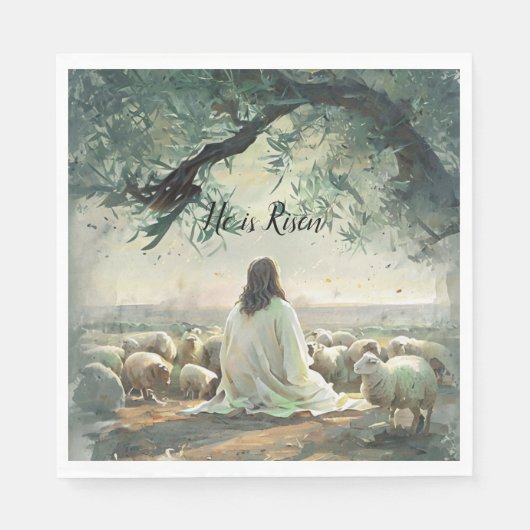 Serviette En Papier Jesus Christ Religious Easter Catholic (Devant)