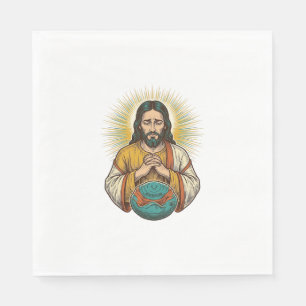 Serviette En Papier Jésus déçu Ballon de sport dégonflé Échec de gym