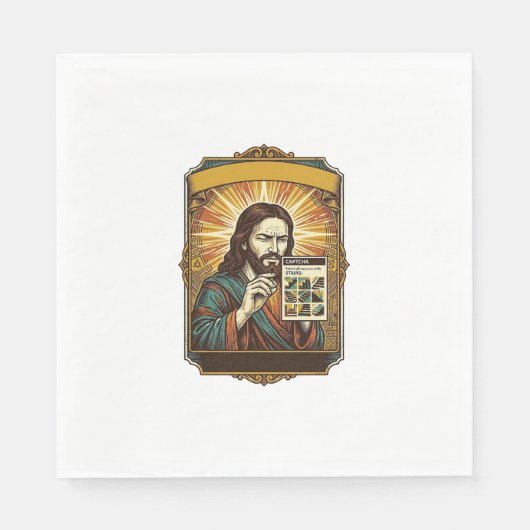 Serviette En Papier Jésus Escalier Flou Test Captcha Sécurité Tech Hum (Devant)