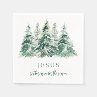 Serviette En Papier Jésus est la raison de la saison Arbre de Noël