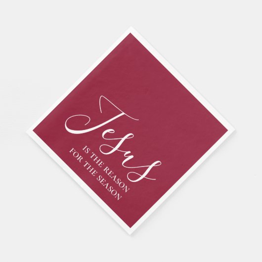 Serviette En Papier Jésus est la raison de la saison Noël rouge (Coin)