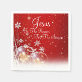 Serviette En Papier Jésus Est La Raison De La Saison Rouge De Noël (Devant)