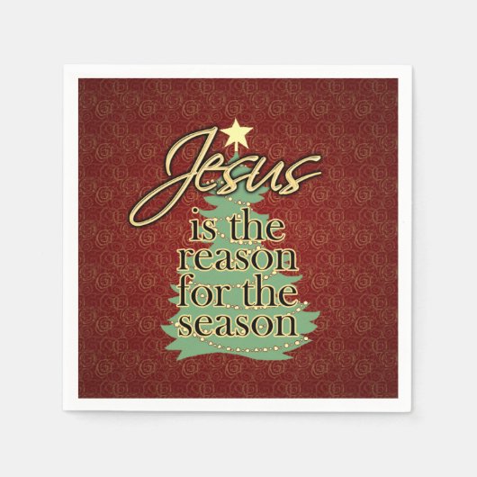 Serviette En Papier Jésus est la raison de Noël chrétien (Devant)