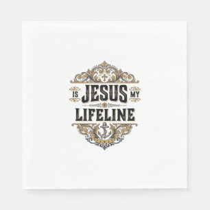 Serviette En Papier Jésus est ma ligne de vie Vintage Christian Shirt