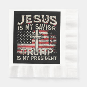 Serviette En Papier Jésus est mon sauveur Trump est mon président Amér