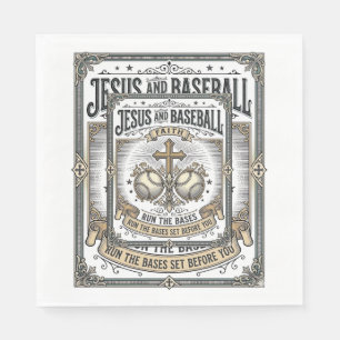 Serviette En Papier Jésus et baseball Christianisme vintage