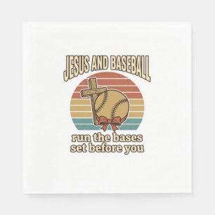Serviette En Papier Jésus et Baseball Vintage Chemise Chrétienne