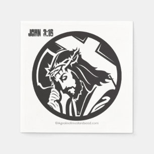 Serviette En Papier Jésus et le chrétien croisé
