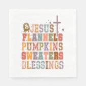 Serviette En Papier Jesus Flannels Chandails Citrouille Bénédiction (Devant)