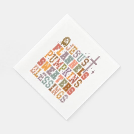 Serviette En Papier Jesus Flannels Chandails Citrouille Bénédiction (Coin)