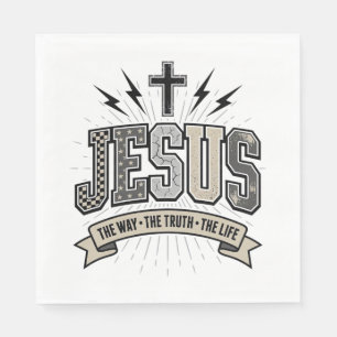 Serviette En Papier Jésus Le Chemin La Vérité La Vie Vintage Chrétien