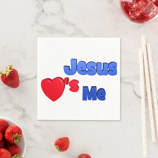 Serviette En Papier Jésus m'aime (En situation)