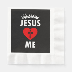 Serviette En Papier Jésus m'aime chrétien religieux