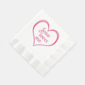 Serviette En Papier JÉSUS M'AIME dans le coeur (Coin)