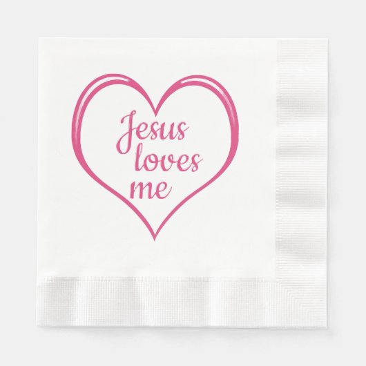Serviette En Papier JÉSUS M'AIME dans le coeur (Devant)