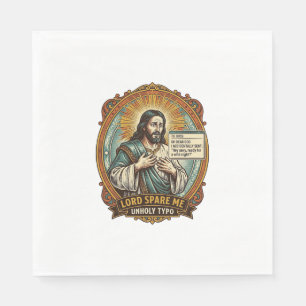 Serviette En Papier Jésus Mauvaise Message Autocorrect Patron Embarras