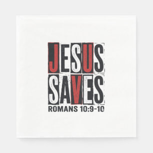Serviette En Papier Jésus Sauve Romains 10_9 Chemise Vintage Chrétienn