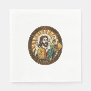 Serviette En Papier Jesus Selfie Accidentel avec la Caméra Frontale et