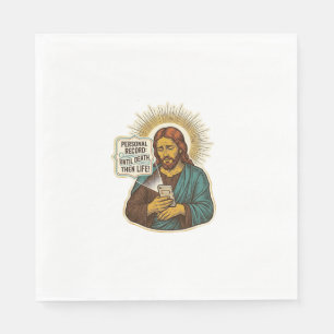 Serviette En Papier Jesus Téléphone Mort Pas de Musique Humour de Gymn