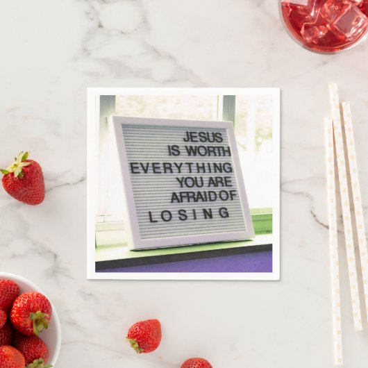 Serviette En Papier Jésus vaut tout Signe chrétien (En situation)