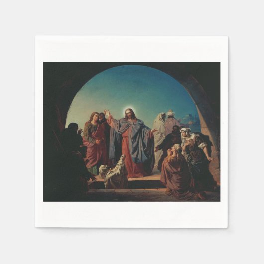 Serviette En Papier Jesus Wakes Lazarus par Robert Wilhelm Ekman (Devant)