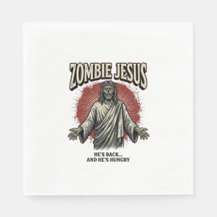 Serviette En Papier Jésus zombie gravure vintage dessin de t-shirt drô