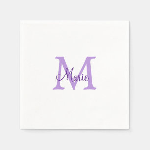 Serviette En Papier jeté simple minimal ajouter nom monogramme rose ro