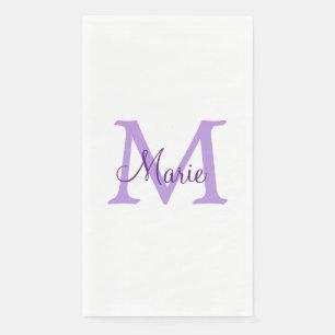 Serviette En Papier jeté simple minimal ajouter nom monogramme rose ro