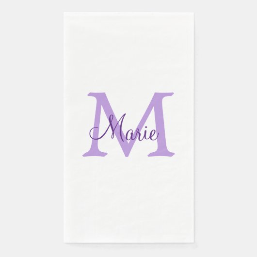 Serviette En Papier jeté simple minimal ajouter nom monogramme rose ro (Devant)