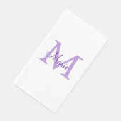 Serviette En Papier jeté simple minimal ajouter nom monogramme rose ro (Coin)