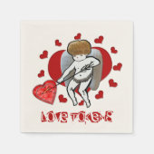 Serviette En Papier Jeton d'amour mignon (Devant)